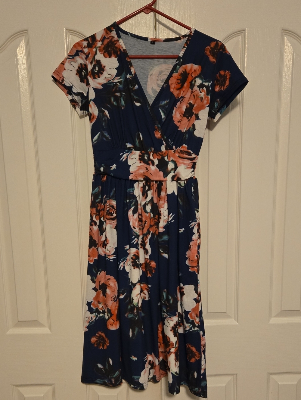 Navy Floral Midi Dress - Women's